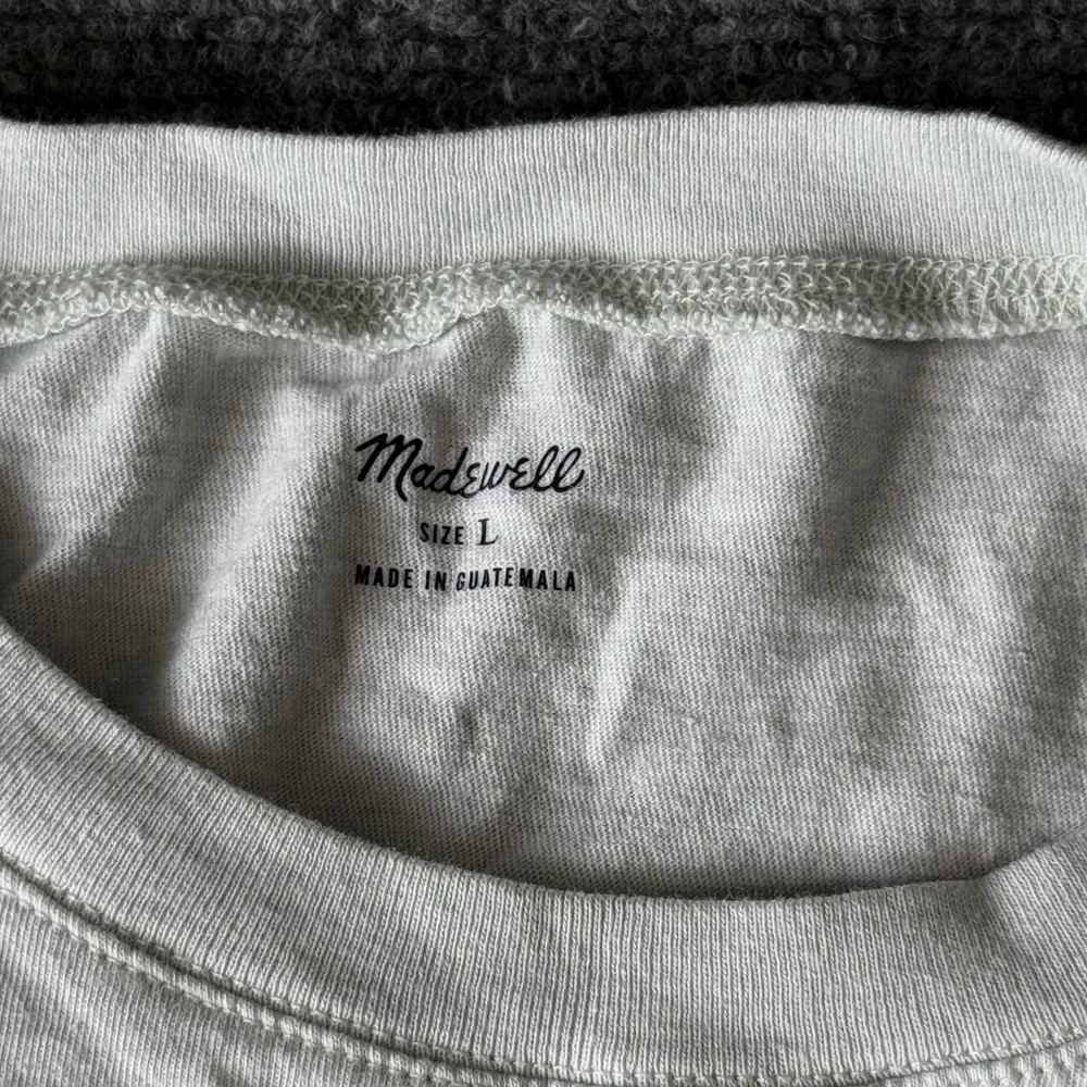 Madewell Northside Vintage Tee Bundle Womens Large Grey Tan Cotton Crewneck 3pk